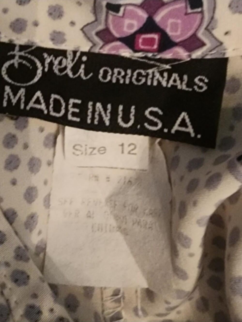 Breli Originals Dress Union Made Vintage Floral Secretary Off White Size 12 - Picture 11 of 13
